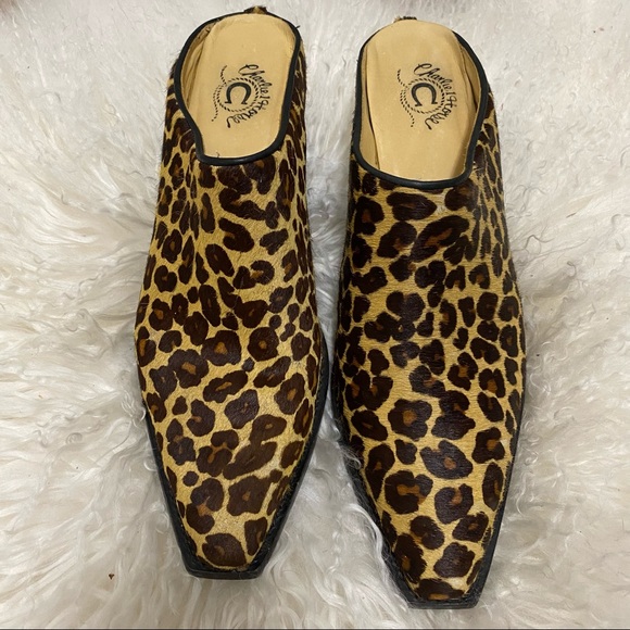 LUCCHESE Charlie 1 Horse Shoes Leopard Mules 40 9 - Picture 2 of 10